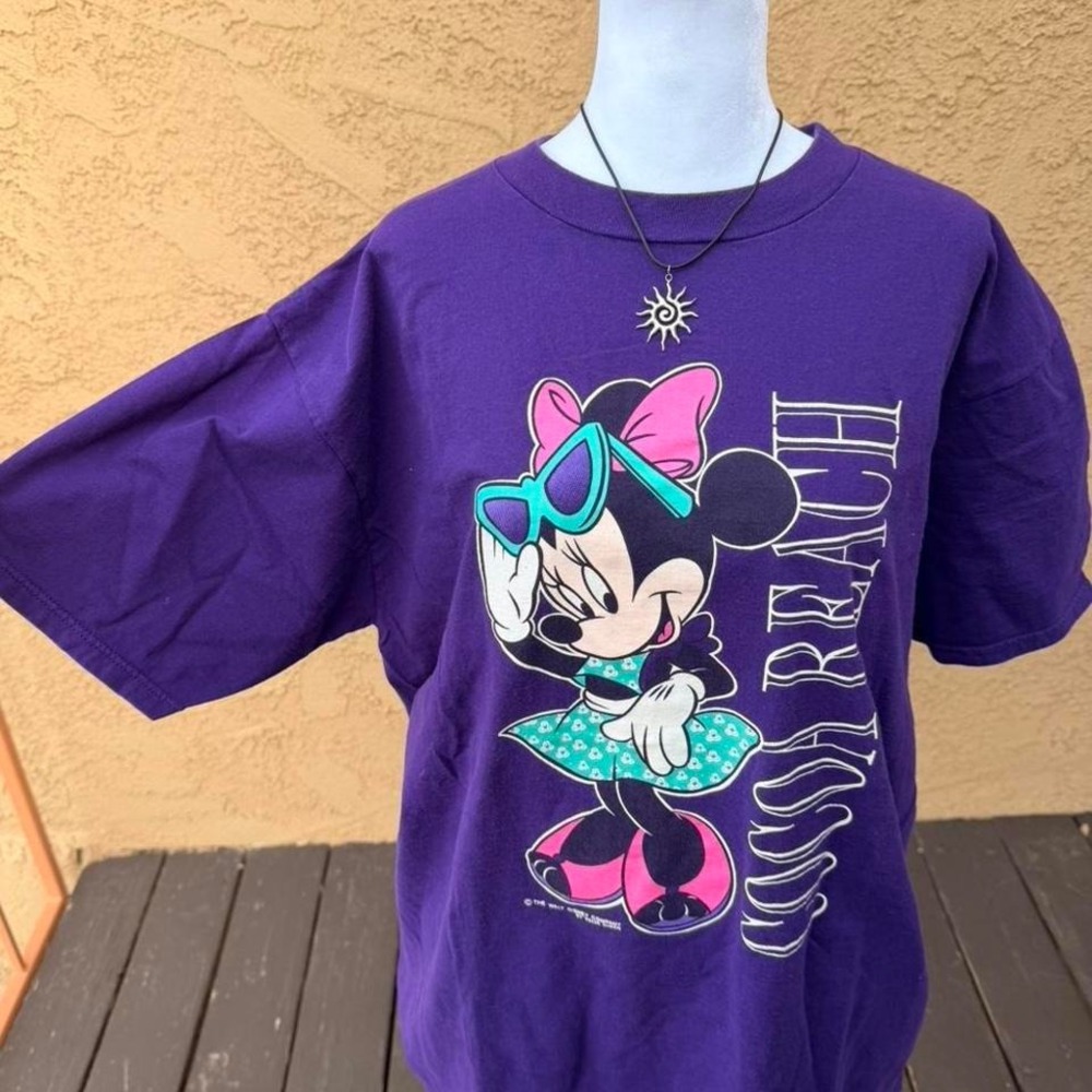 Vintage 90's Disney Minnie Mouse Cocoa Beach purple cotton t-shirt